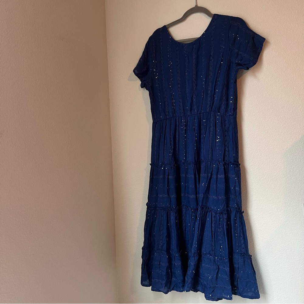 Soft Surroundings NWT $150 Kara Shimmer Tiered Sequin Maxi Dress Size M - Picture 2 of 11